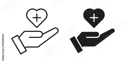 Health insurance icon symbol, logo illustration. Vector graphics web design.