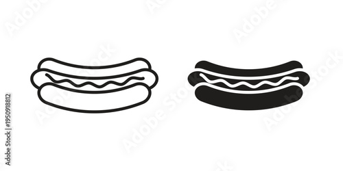 Hot dog icon symbol, logo illustration. Vector graphics web design.