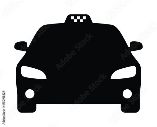 Vector of a taxi car with a checkered pattern on the roof