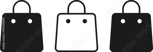Shopping bag icon set retail store purchase bag symbol e commerce shopping vector illustration market buy concept