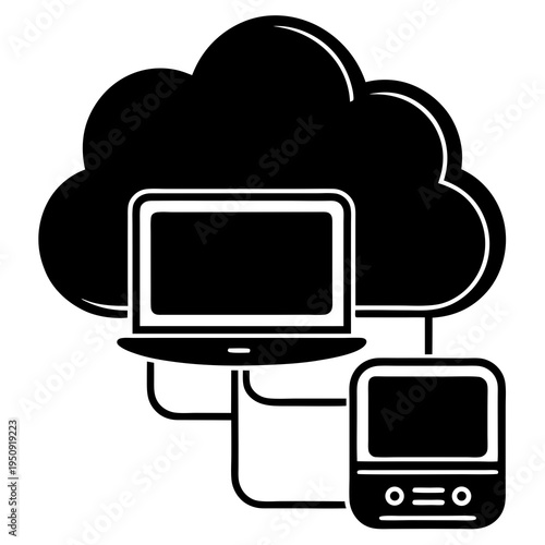 Simple cloud computing symbol designed for online storage and hosting services.