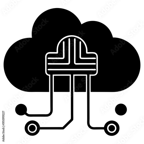 Simple cloud computing symbol designed for online storage and hosting services.