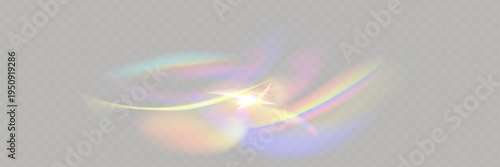 A delicate, ethereal rainbow with a gentle glow and blurred edges. The crystal glistens in the light