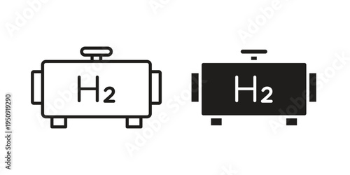 Hydrogen gas tank icon symbol, logo illustration. Vector graphics web design.