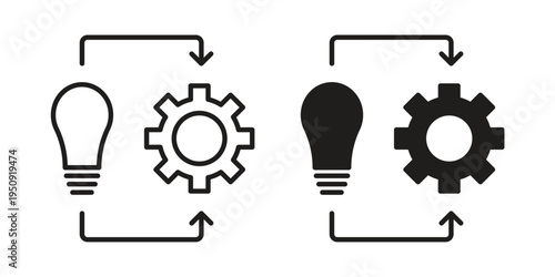 Implementation icon symbol, logo illustration. Vector graphics web design.