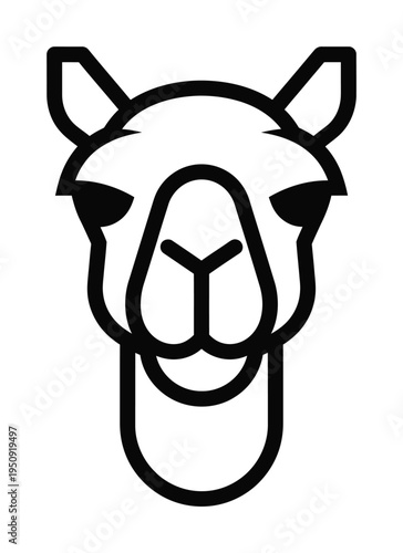 Vector of a camel's face in with exaggerated features