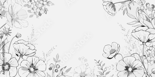 Elegant floral arrangement with delicate blooms in grayscale tones