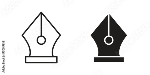 Ink pen icon symbol, logo illustration. Vector graphics web design.