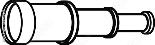 Telescope spyglass silhouette optical viewing instrument astronomy exploration tool vector illustration vintage telescope navigation discovery equipment icon