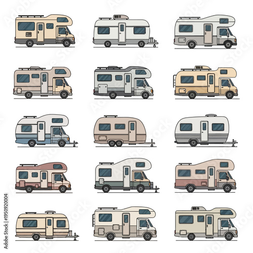 Collection of various recreational vehicles.