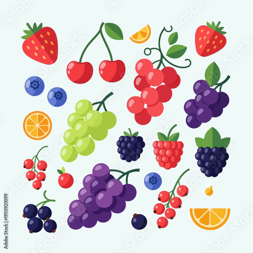 Colorful assorted fresh fruit varieties.