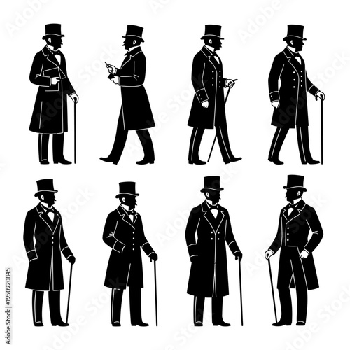 Men in top hats and coats.
