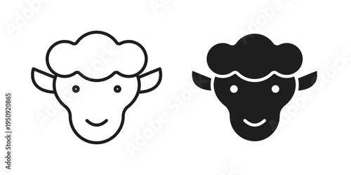 Lamb icon symbol, logo illustration. Vector graphics web design.