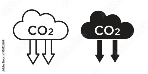 Low carbon dioxide icon symbol, logo illustration. Vector graphics web design.