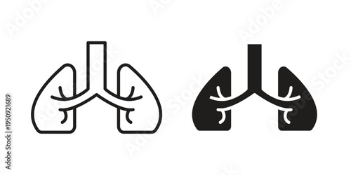 Lung icon symbol, logo illustration. Vector graphics web design.
