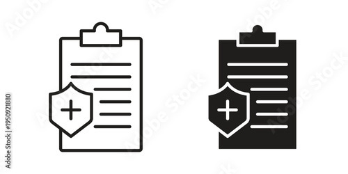 Medical insurance icon symbol, logo illustration. Vector graphics web design.