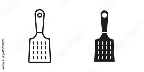 Microplane grater icon symbol, logo illustration. Vector graphics web design.