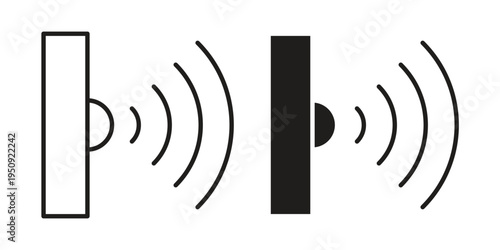 Motion sensor icon symbol, logo illustration. Vector graphics web design.