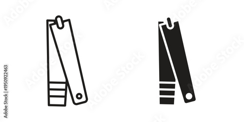 Nail clippers icon symbol, logo illustration. Vector graphics web design.