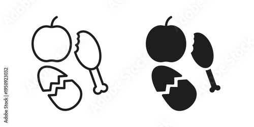 Organic waste icon symbol, logo illustration. Vector graphics web design.