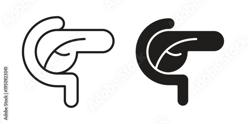 pancreas icon symbol, logo illustration. Vector graphics web design.