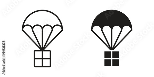 Parachute icon symbol, logo illustration. Vector graphics web design.