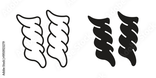Pasta icon symbol, logo illustration. Vector graphics web design.