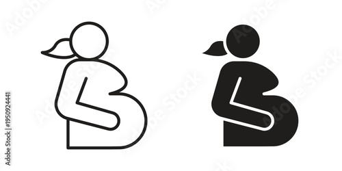 Pregnant woman icon symbol, logo illustration. Vector graphics web design.