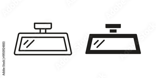 Rear mirror icon symbol, logo illustration. Vector graphics web design.