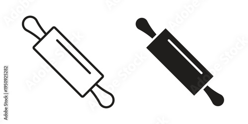 Rolling pin icon symbol, logo illustration. Vector graphics web design.