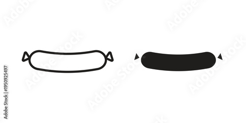 Sausage icon symbol, logo illustration. Vector graphics web design.
