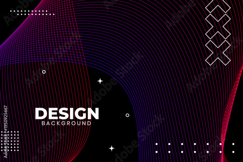 Vibrant lines curve across a deep black backdrop