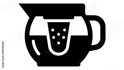 Glass tea infuser pot icon