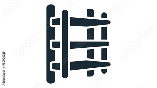 Wall mounted storage rack icon