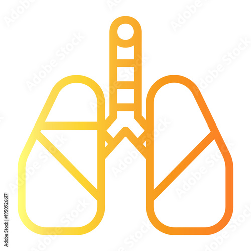 lungs Line Gradient Icon