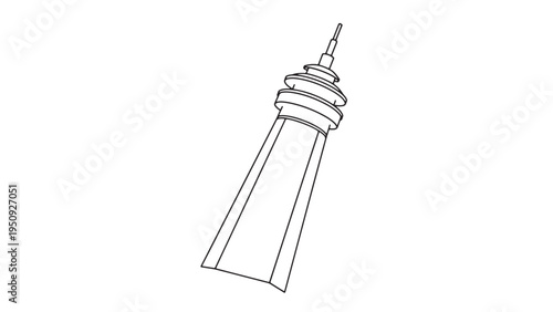 Cosmetic Cream Tube Packaging Minimal Line Art Beauty Skincare Product Illustration with Clean Modern Outline Design