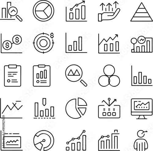 Business infographic elements and charts  various statistical icons
