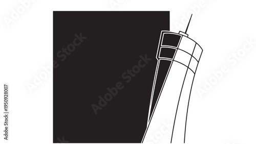 Modern Lighthouse Tower Line Art Icon Coastal Infrastructure Safety Navigation Concept for Maritime Logistics and Risk Management Branding