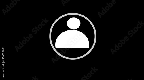 User profile icon animation on black background