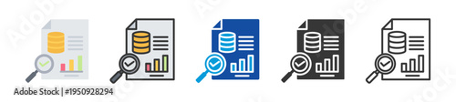 evaluating data icon set multi style various collection