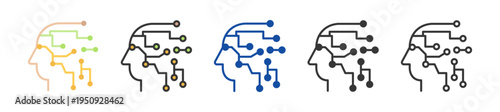 artificial intelligence icon set multi style various collection