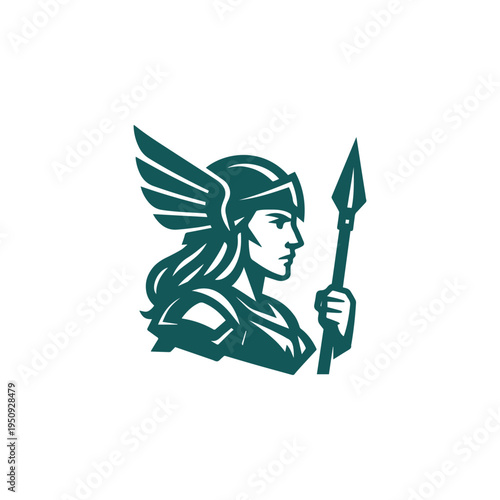 Modern Valkyrie Goddess Logo
