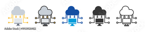 cloud computing icon set multi style various collection