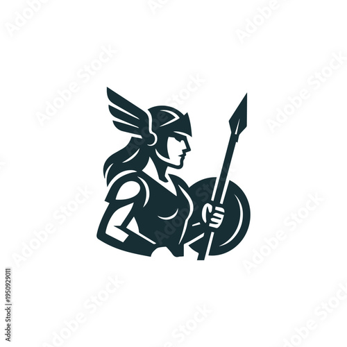 Modern Valkyrie Goddess Logo
