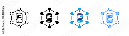 Server icon set multiple style collection