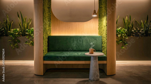 Modern Office Quiet Zone and Wellness Nook for World Corporate Health Day
