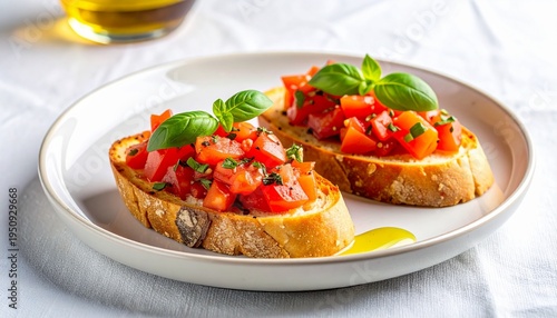 Bruschetta with fresh tomatoes and basil