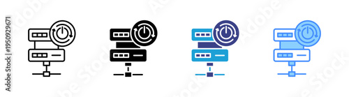 Server icon set multiple style collection