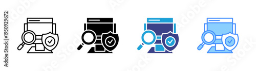 Security icon set multiple style collection