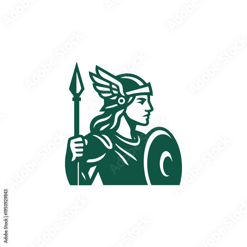 Modern Valkyrie Goddess Logo